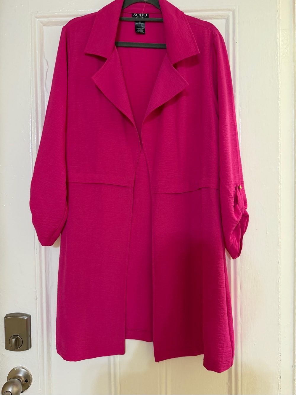SOHO Women's Fuchsia Open Front Blazer - Picture 3 of 6